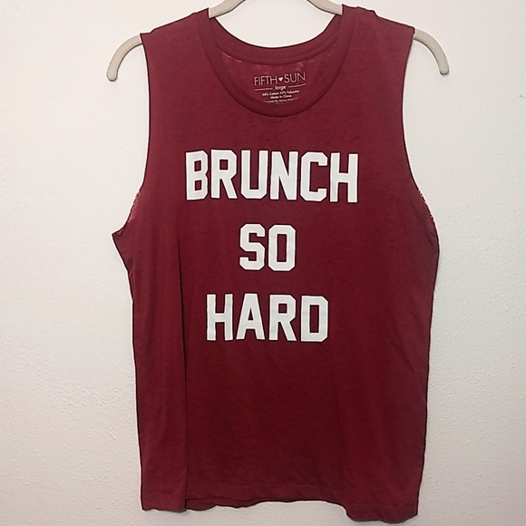 Fifth Sun Tops - 🌺 Fifth Sun Brunch So Hard Cutoff Graphic Tee L